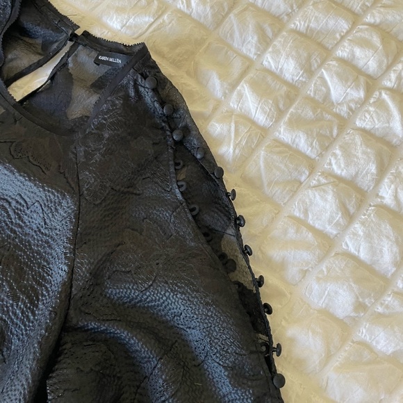 Karen Millen black semi sheer blouse - Picture 3 of 7